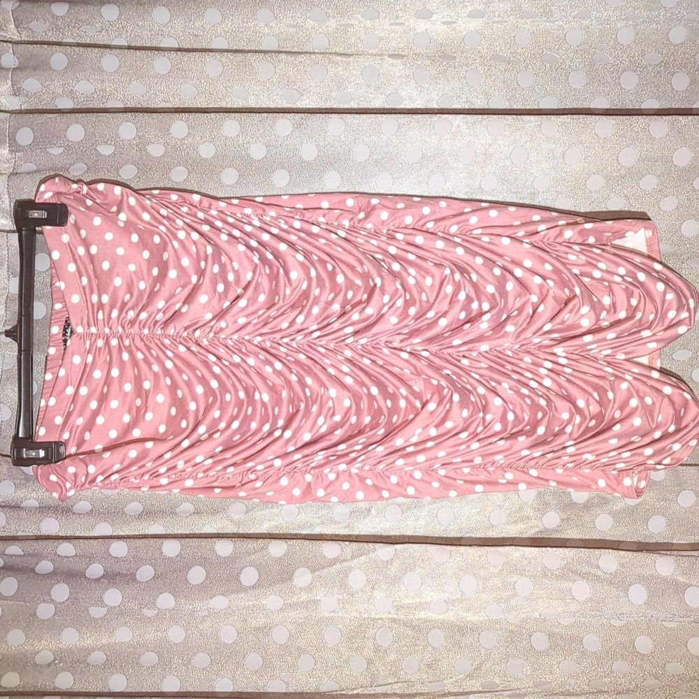 STOREY TELLER Ruched Polka Dot Dress or Skirt 1x